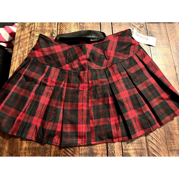 Tanming Cool Girl Plaid Skirt - Size Medium - Plaid - Black & Red - Picture 1 of 8